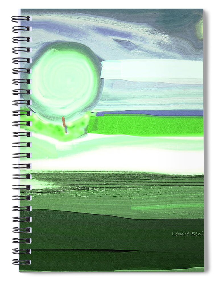 Abstract Spiral Notebook featuring the painting A Simple Summer Landscape V2 by Lenore Senior