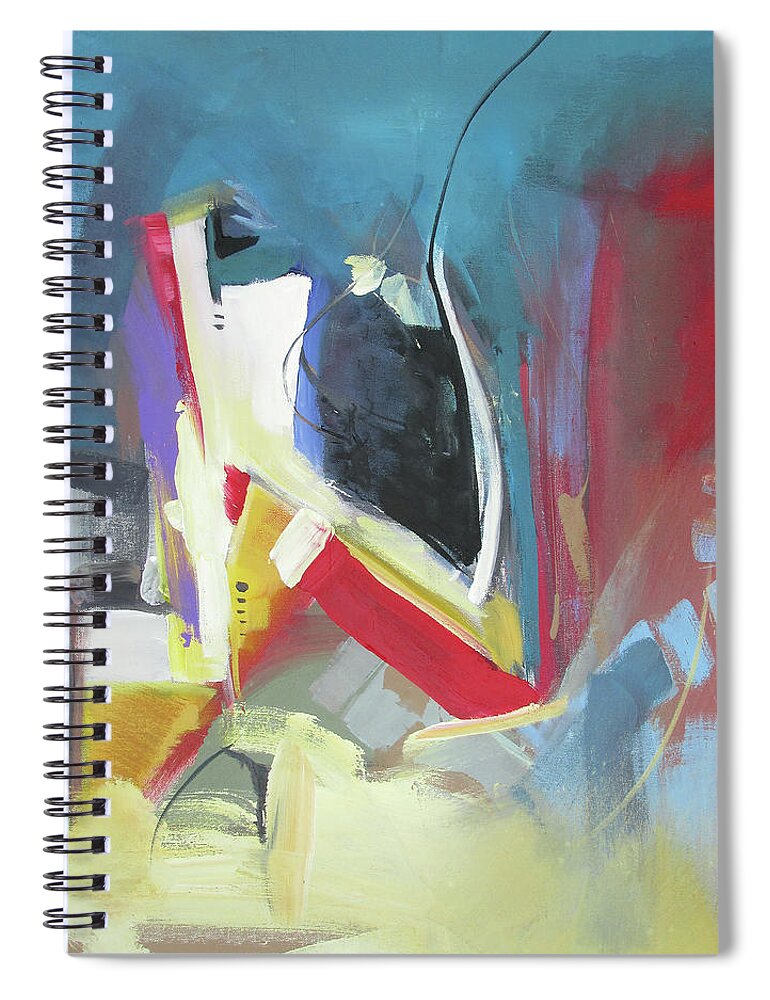 Abstract Spiral Notebook featuring the painting A single strand by John Gholson