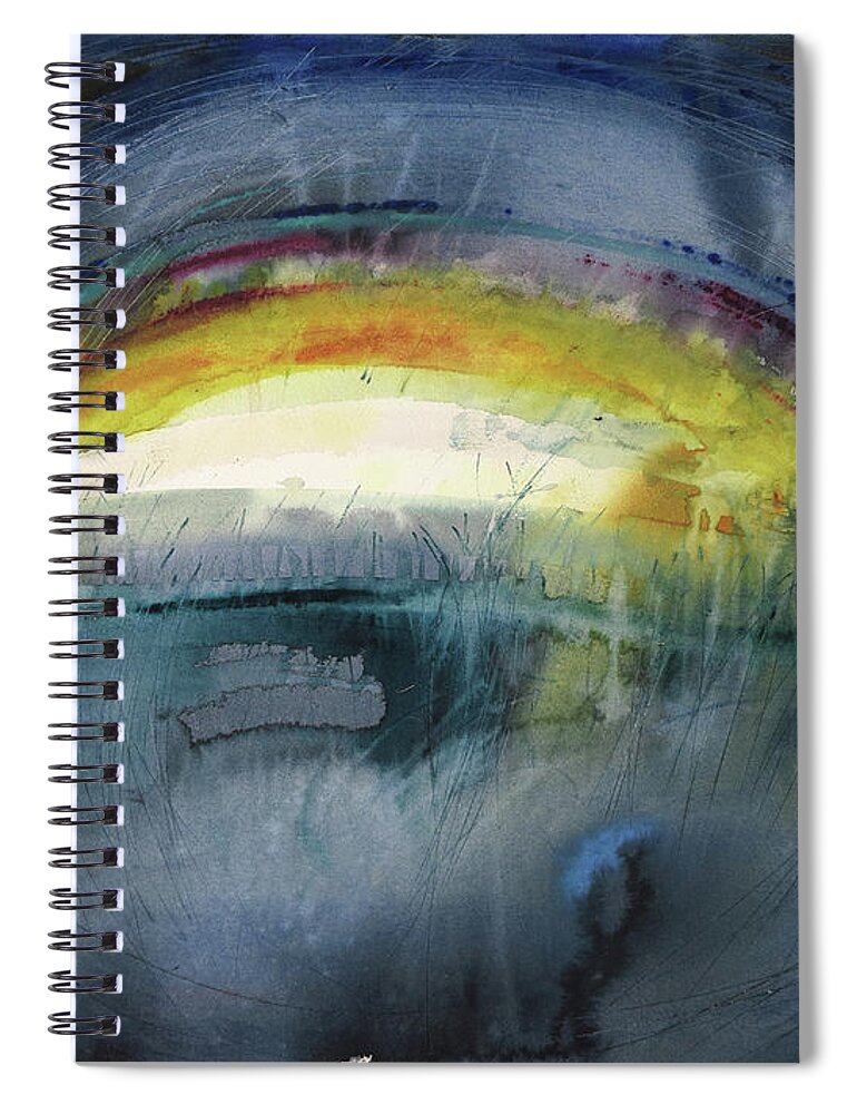 Abstract Spiral Notebook featuring the painting A sort of egg shape thingy by Petra Rau