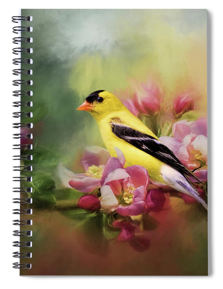 Jai Johnson Spiral Notebook featuring the photograph A Splash of Joy Bird Art by Jai Johnson