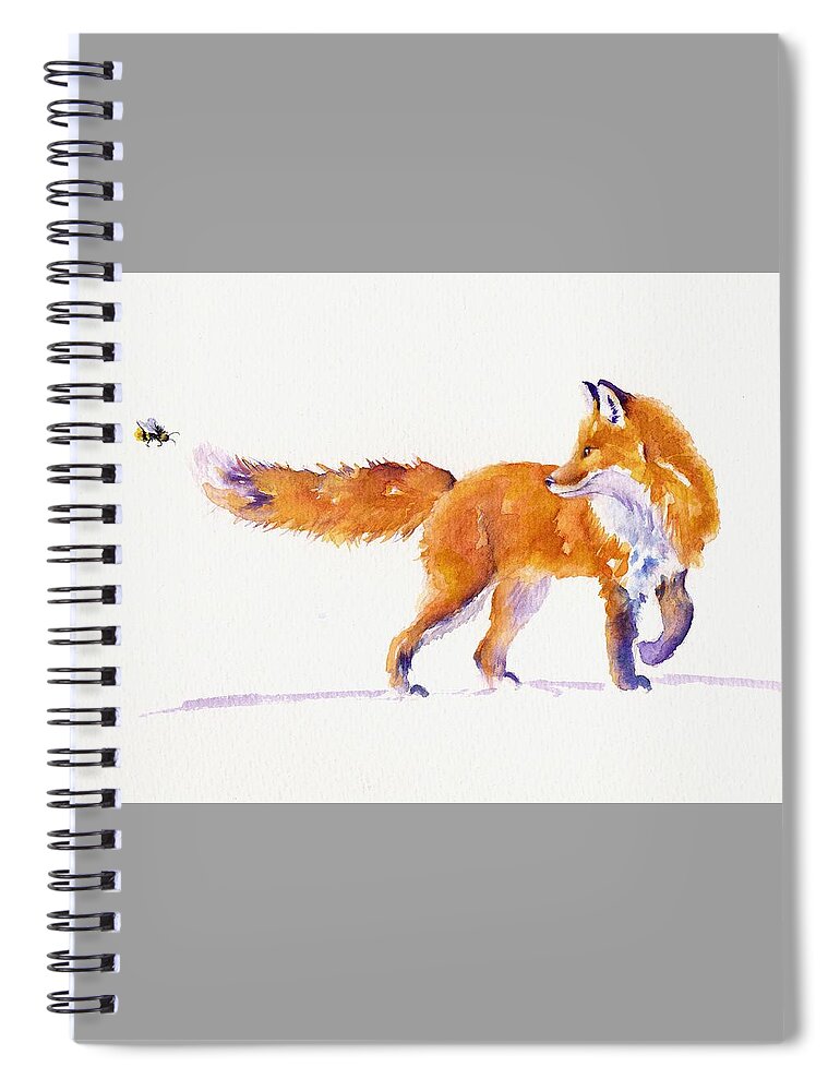 Fox Spiral Notebook featuring the painting A sting in the tail - Red Fox by Debra Hall