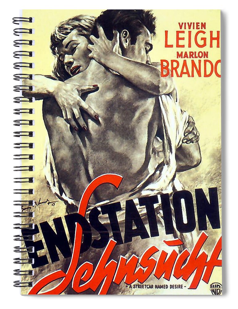 A Streetcar Spiral Notebook featuring the painting A Streetcar Named Desire stylish european portrait poster by Vintage Collectables
