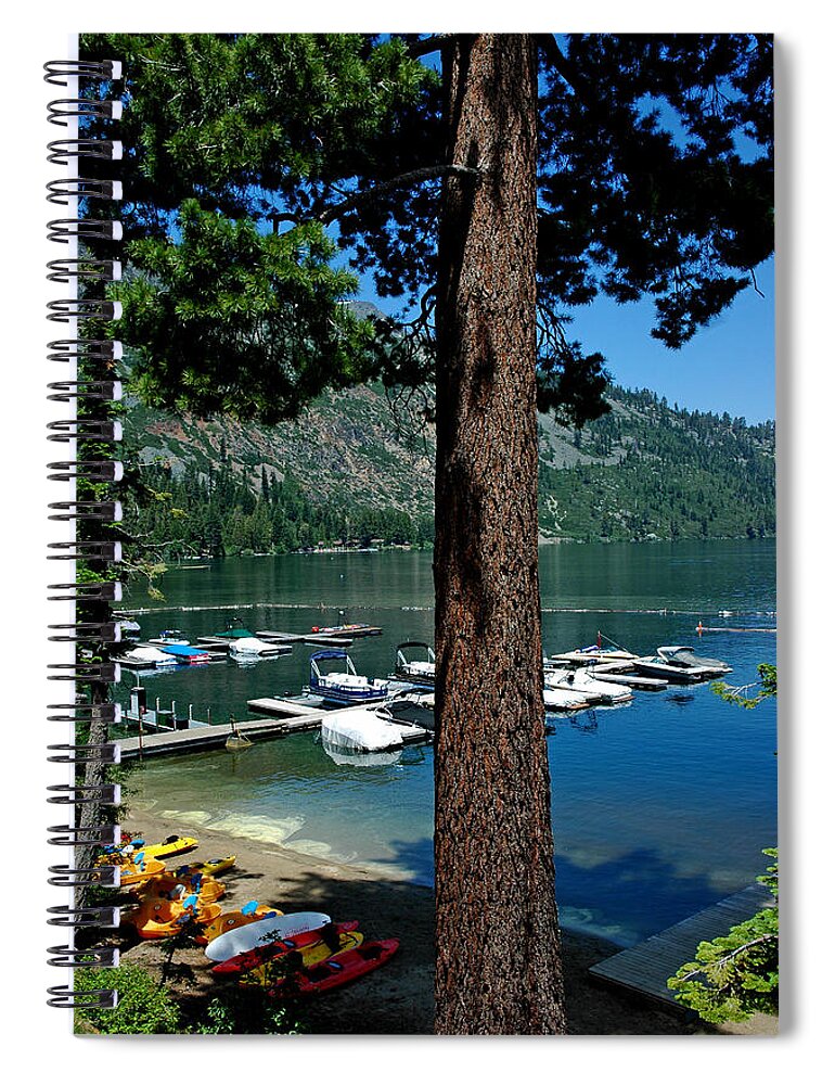 Usa Spiral Notebook featuring the photograph A Trees View of Fallen Leaf Lake by LeeAnn McLaneGoetz McLaneGoetzStudioLLCcom