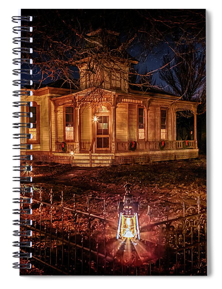 Victorian Spiral Notebook featuring the photograph A Victorian Christmas by Susan Rissi Tregoning