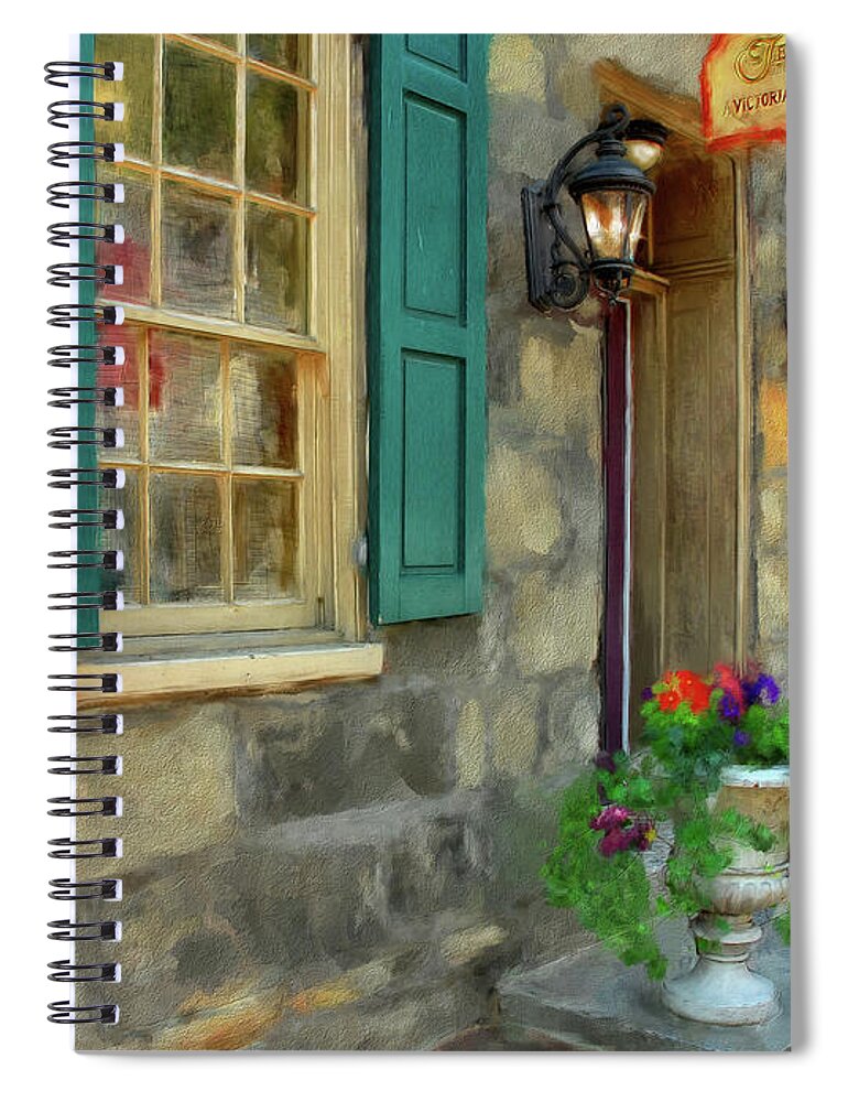 Architecture Spiral Notebook featuring the digital art A Victorian Tea Room by Lois Bryan