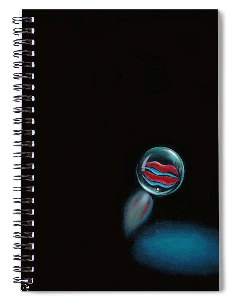 Marble Spiral Notebook featuring the painting A Woman's Kiss Sealed Forever by Roger Calle