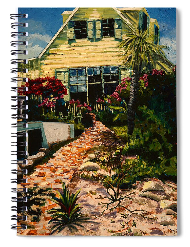 Painting Spiral Notebook featuring the painting Abacos Hill House by Julianne Felton