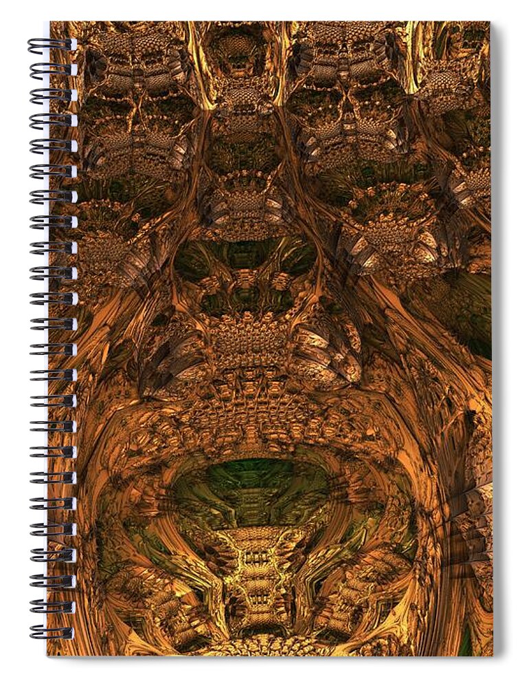 Mandelbulb Spiral Notebook featuring the digital art Abandon All Hope Ye Who Enter Here by Lyle Hatch