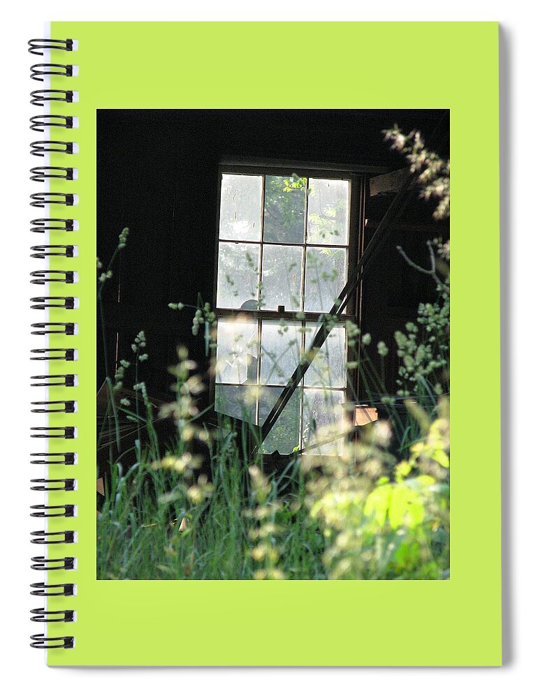Broken Window Spiral Notebook featuring the photograph Abandoned by Angela Davies