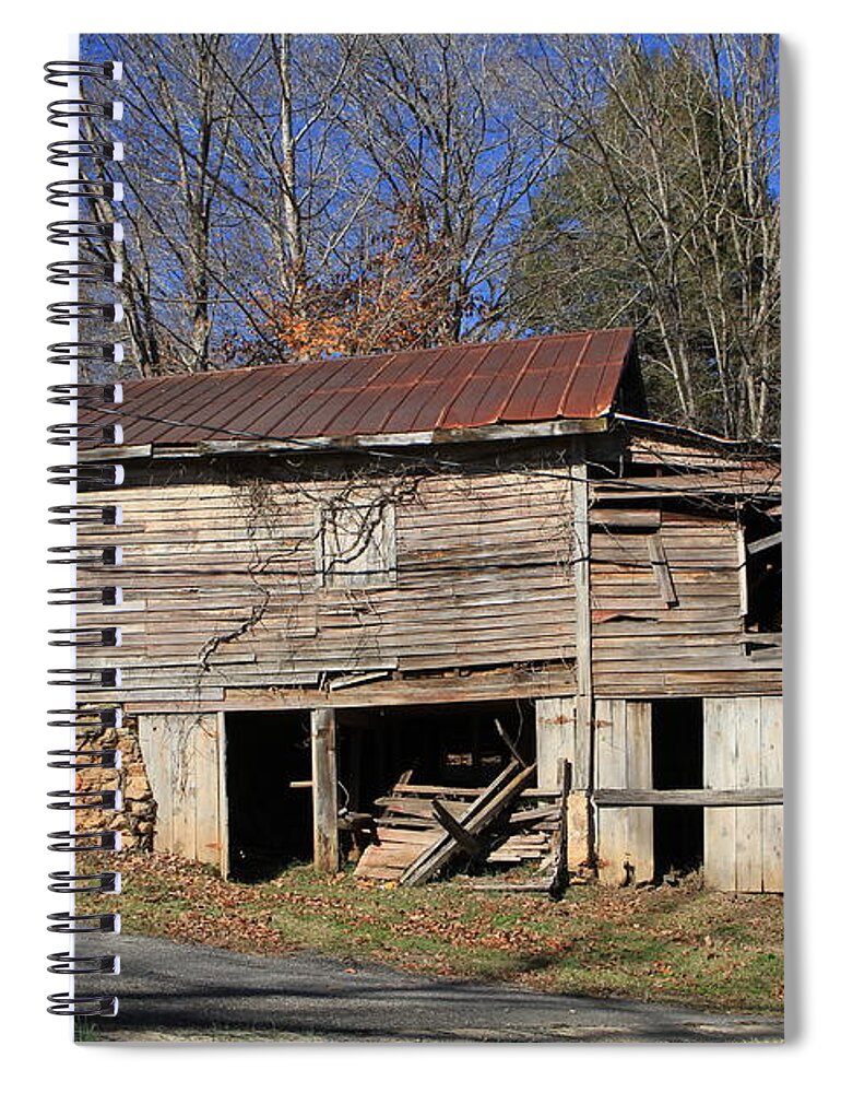 Abandoned Barn Spiral Notebook featuring the photograph Abandoned barn by Karen Ruhl