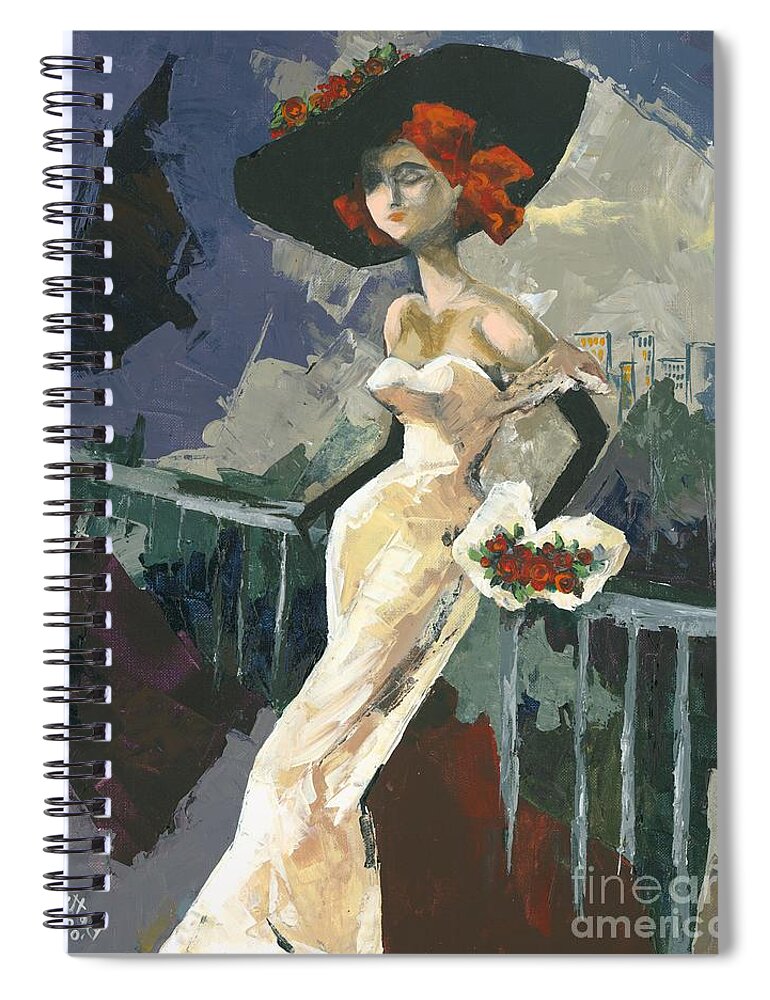 Acrylic Spiral Notebook featuring the painting Abandoned by Elisabeta Hermann