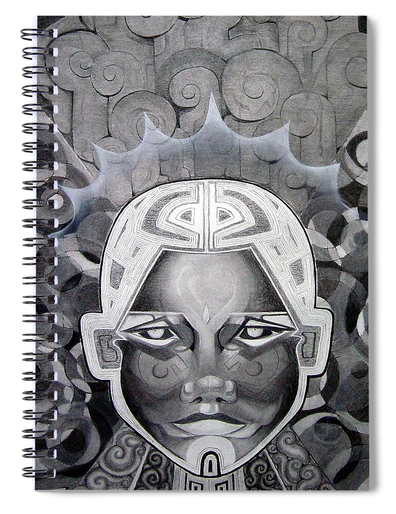 Art Spiral Notebook featuring the drawing Abcd by Myron Belfast