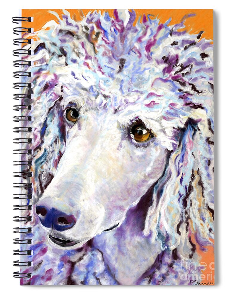 Standard Poodle Spiral Notebook featuring the pastel Above The Standard  by Pat Saunders-White