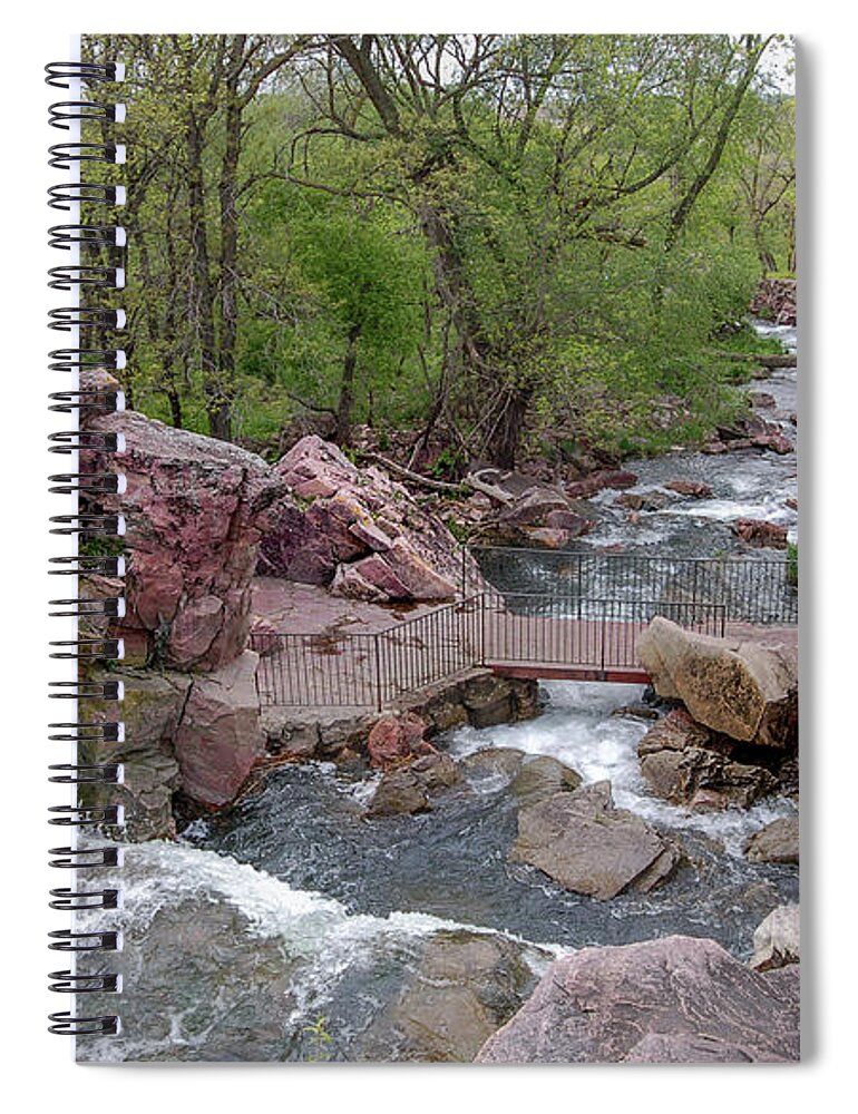 Pipestone National Monument Spiral Notebook featuring the photograph Above Winnewissa Falls 2 by Greni Graph