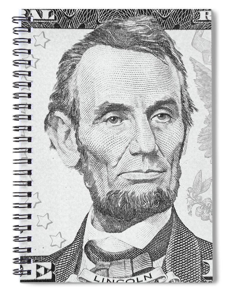 Abraham Lincoln Spiral Notebook featuring the photograph Abraham Lincoln by Les Cunliffe