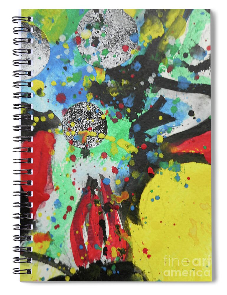 Katerina Stamatelos Spiral Notebook featuring the painting Abstract-1 by Katerina Stamatelos