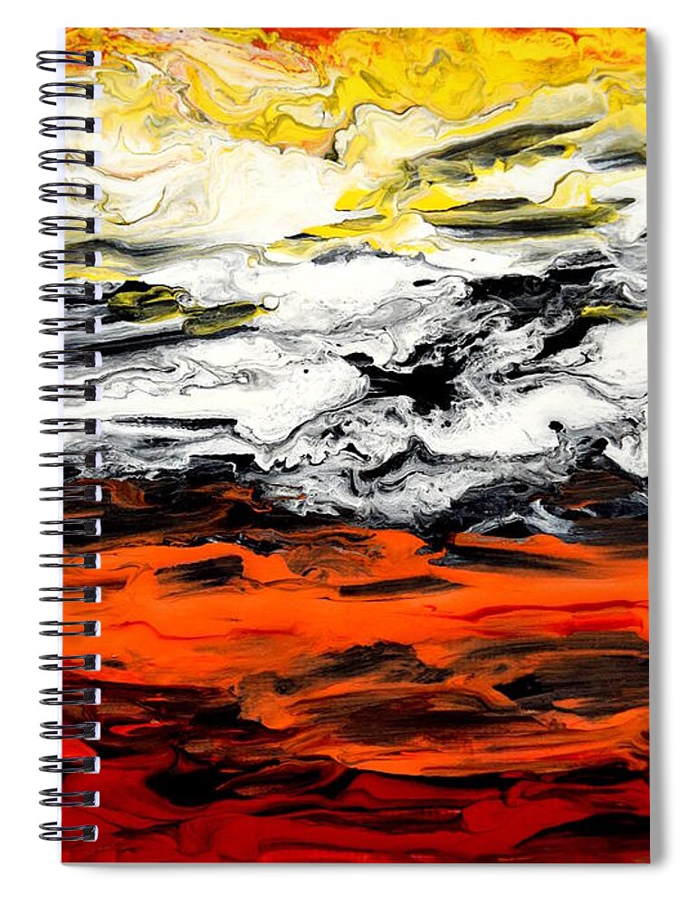 Abstract Spiral Notebook featuring the painting Abstract 17 by Lucie Dumas