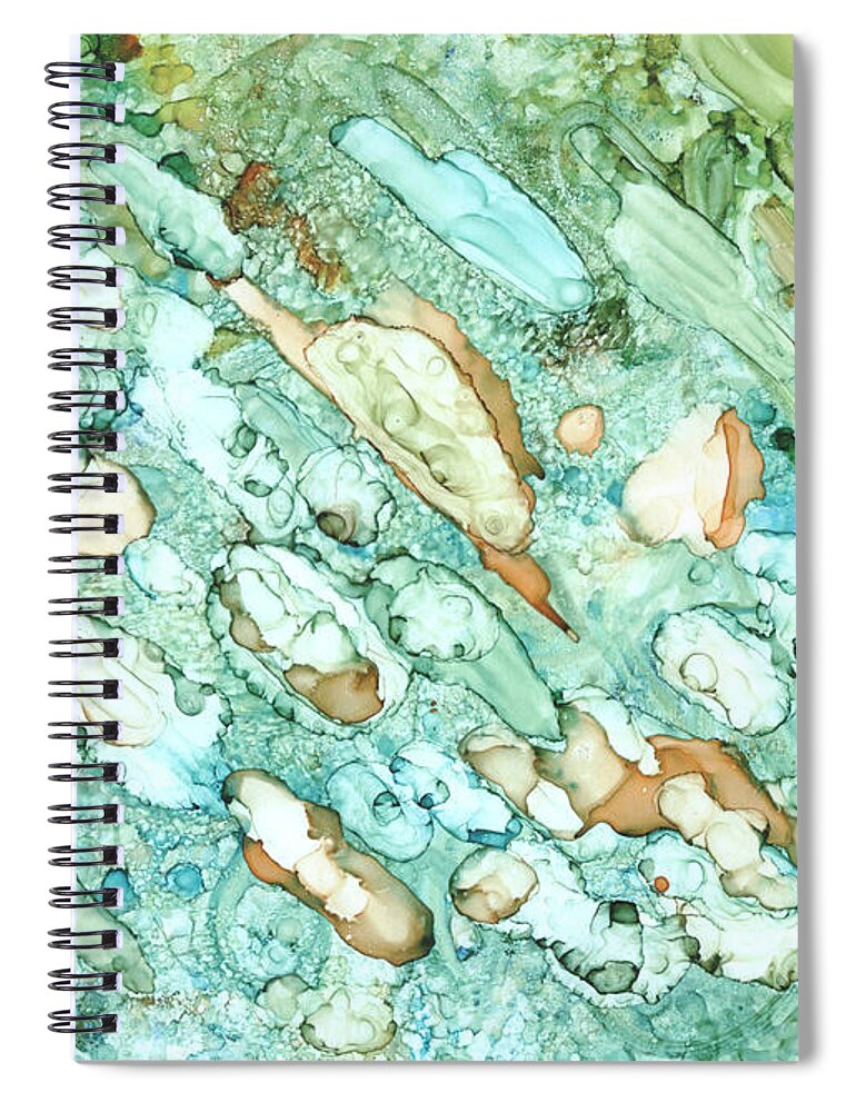 Abstract Spiral Notebook featuring the painting Abstract 21 by Lucie Dumas