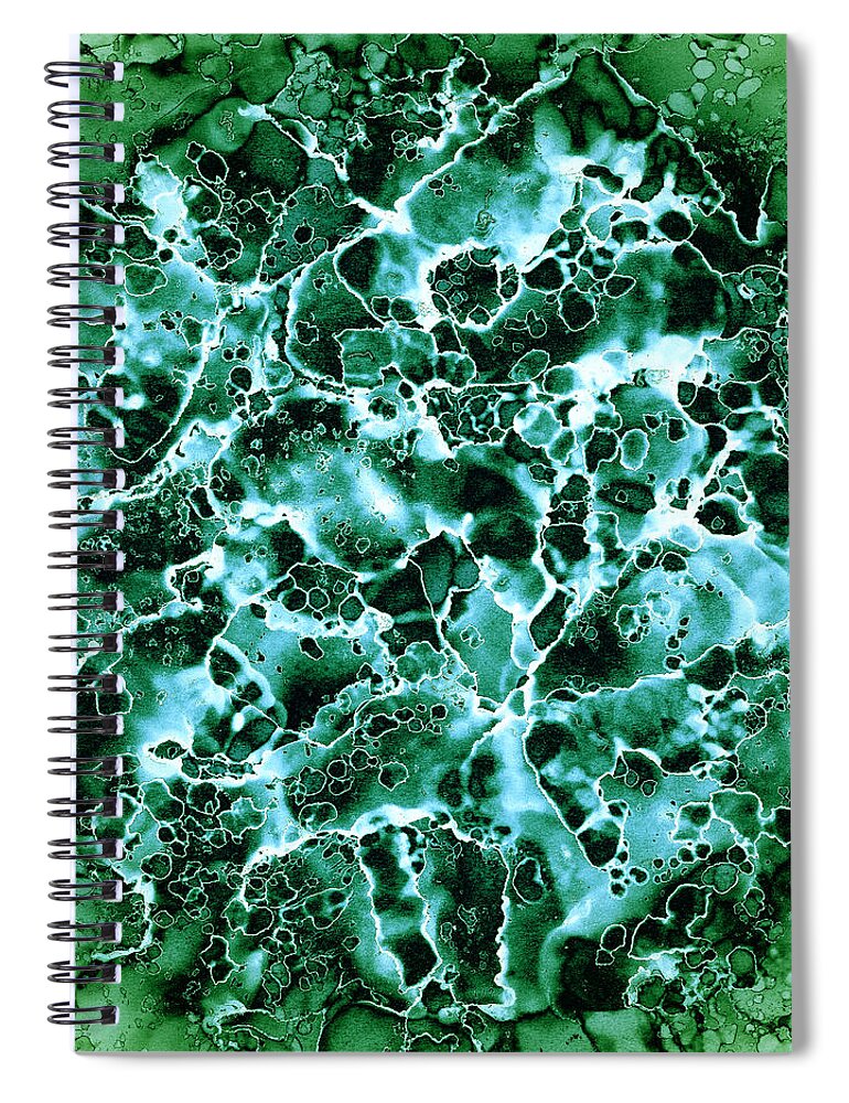 Green Abstract Spiral Notebook featuring the painting Abstract 3 by Patricia Lintner