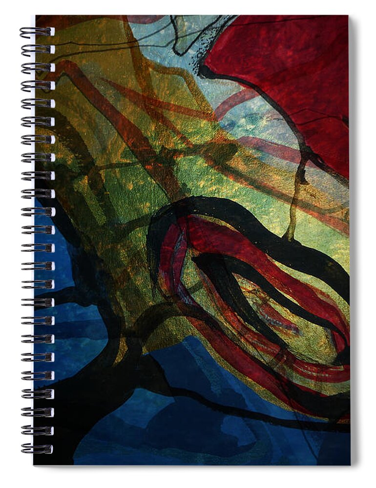 Katerina Stamatelos Spiral Notebook featuring the painting Abstract-31 by Katerina Stamatelos
