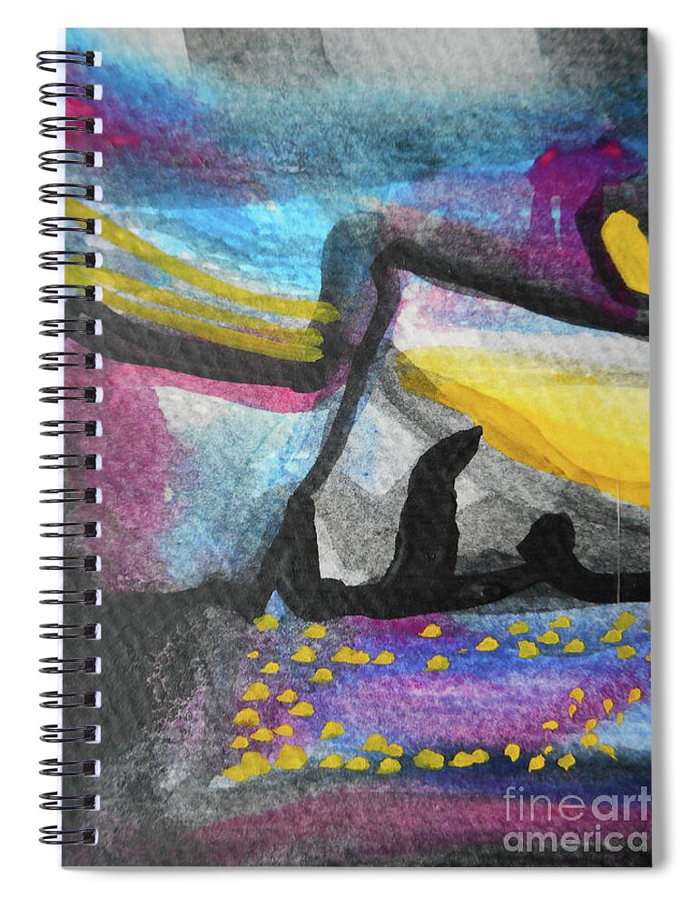 Katerina Stamatelos Spiral Notebook featuring the painting Abstract-4 by Katerina Stamatelos