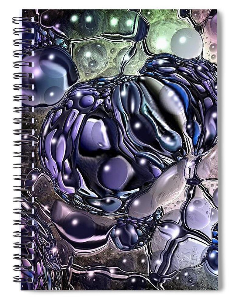  Spiral Notebook featuring the digital art Cancer Killing Microbe by Belinda Cox