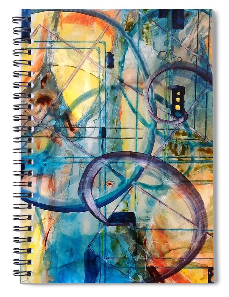 Abstract Spiral Notebook featuring the painting Abstract Appeal by Kim Shuckhart Gunns