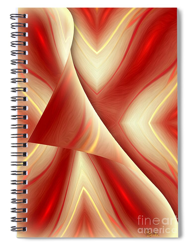 Red Spiral Notebook featuring the digital art Abstract art - The truth about the truth by RGiada by Giada Rossi