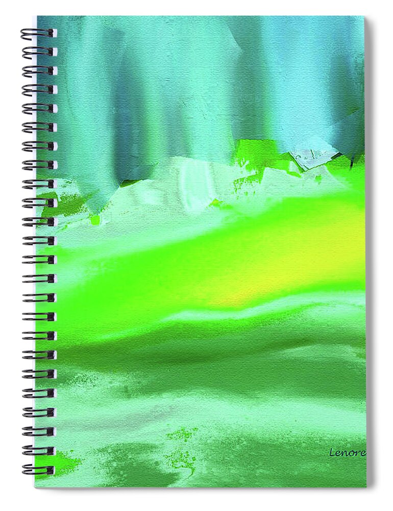 Abstract Spiral Notebook featuring the painting Abstract - Blue Woods by Lenore Senior