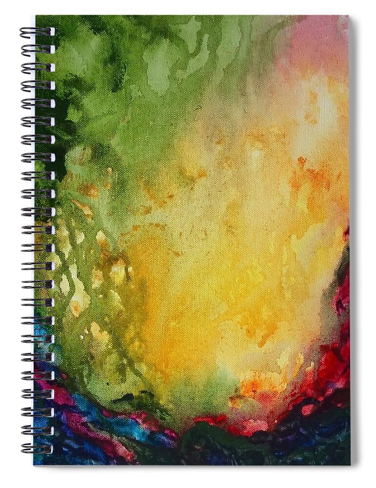 Abstract Spiral Notebook featuring the painting Abstract Color Splash by Michelle Pier