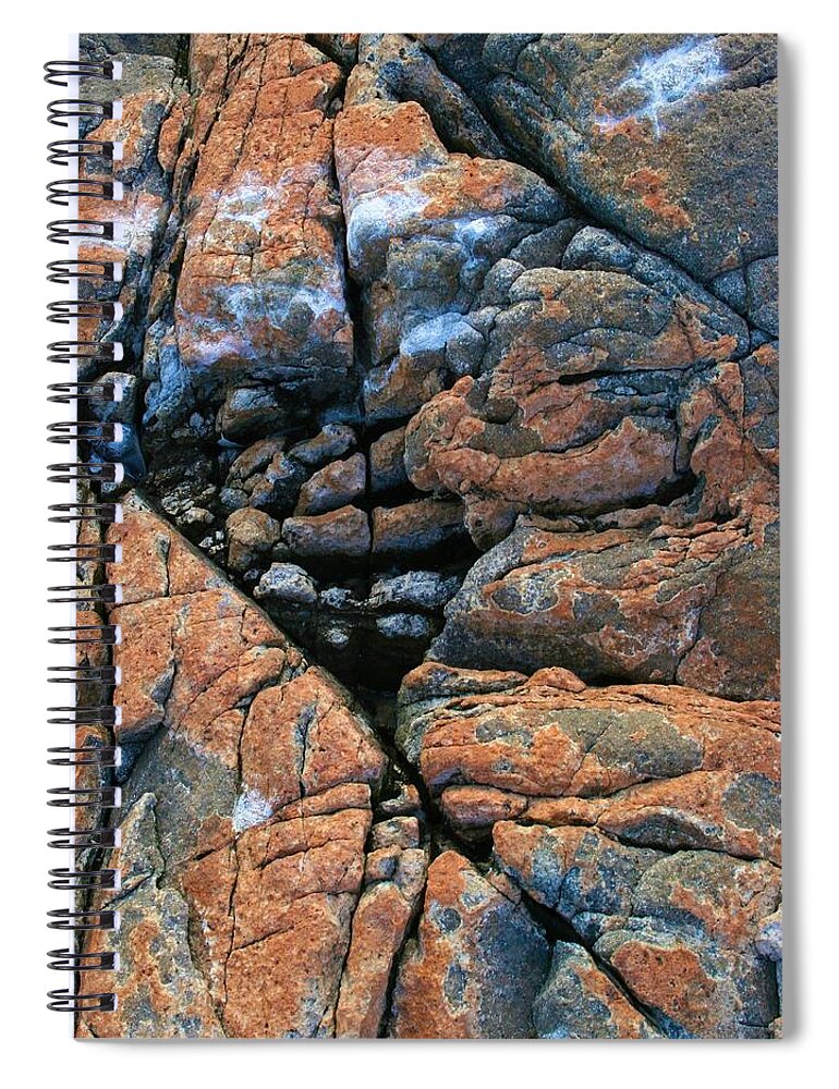 Rocks Spiral Notebook featuring the photograph Abstract Fissures and Cracks by Polly Castor