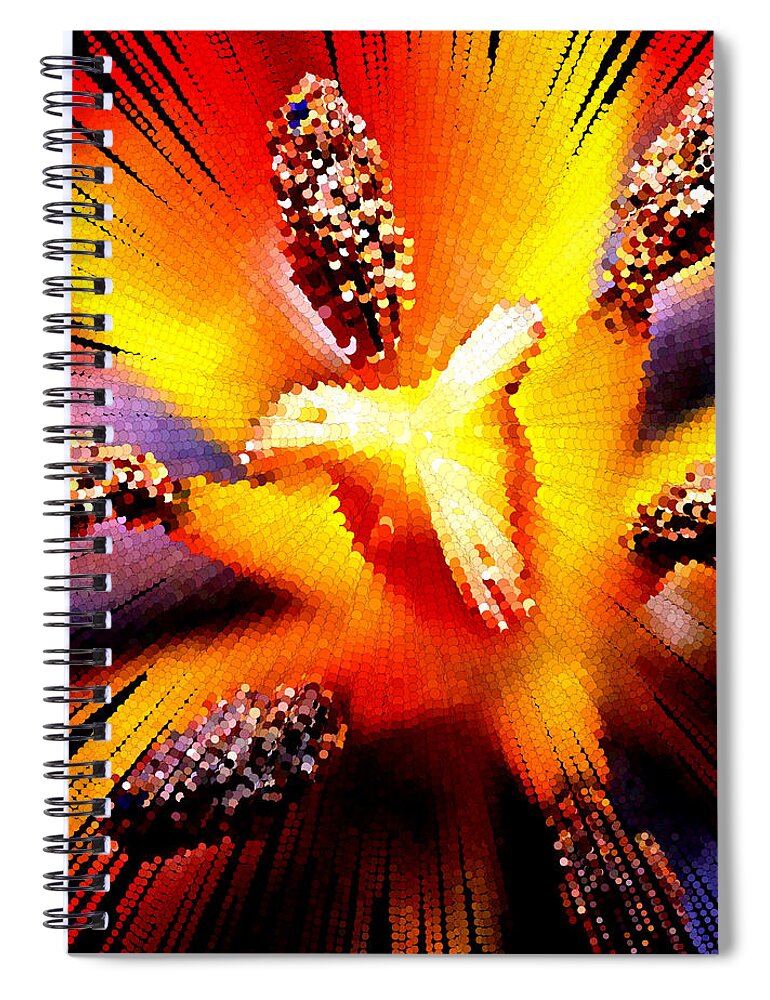 Flower Spiral Notebook featuring the painting Abstract Flower Macro by Bruce Nutting