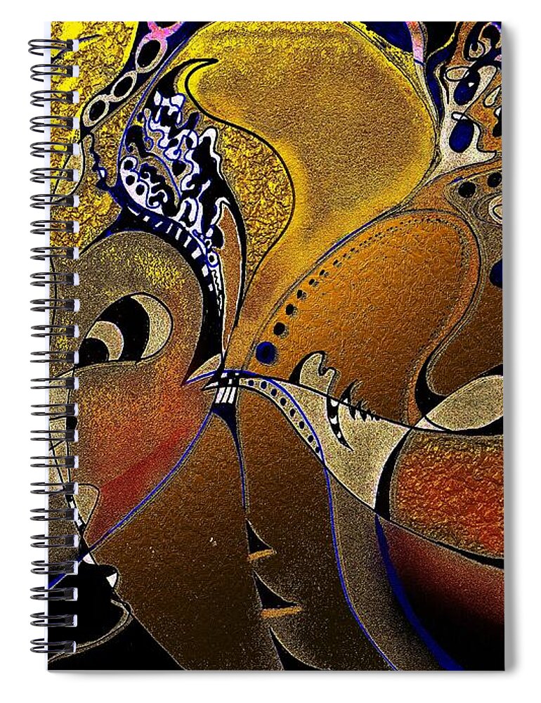 Abstract Forms Spiral Notebook featuring the painting Abstract Forms 4 by Wolfgang Schweizer
