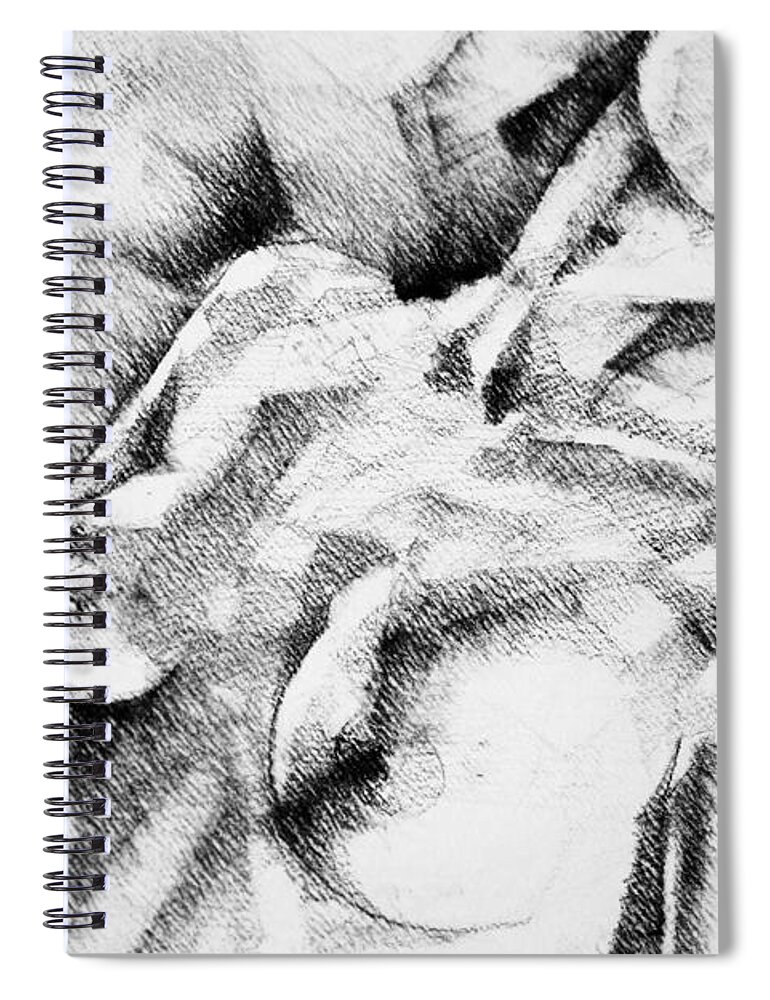 Drawing Spiral Notebook featuring the drawing Abstract Girl Portrait Drawing by Dimitar Hristov