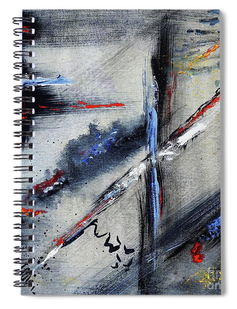 Abstract Spiral Notebook featuring the painting Abstract by Karen Fleschler