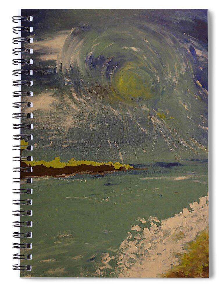 Abstract Spiral Notebook featuring the painting Abstract LAndscape - Laguna Coast by Celestial Images