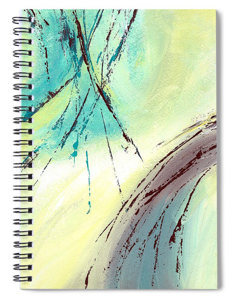 Abstract Spiral Notebook featuring the painting Abstract Marks by Christine Chin-Fook