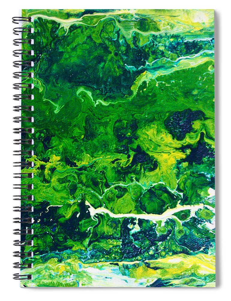 Abstract Spiral Notebook featuring the painting Abstract painting by Asha Sudhaker Shenoy