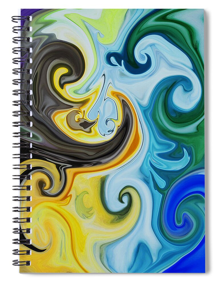 Abstract Paisley Spiral Notebook featuring the painting Abstract Paisley by Irina Sztukowski by Irina Sztukowski