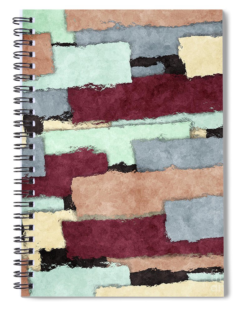 Pattern Spiral Notebook featuring the digital art Abstract Patchwork by Phil Perkins