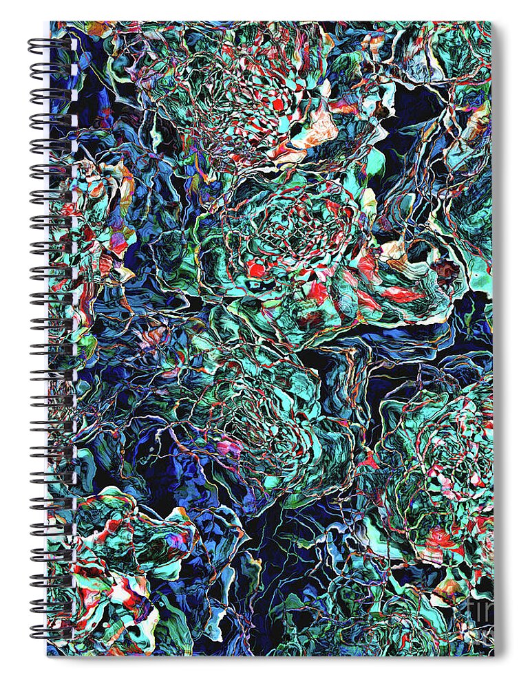Pattern Spiral Notebook featuring the digital art Abstract Pattern of Colors by Phil Perkins