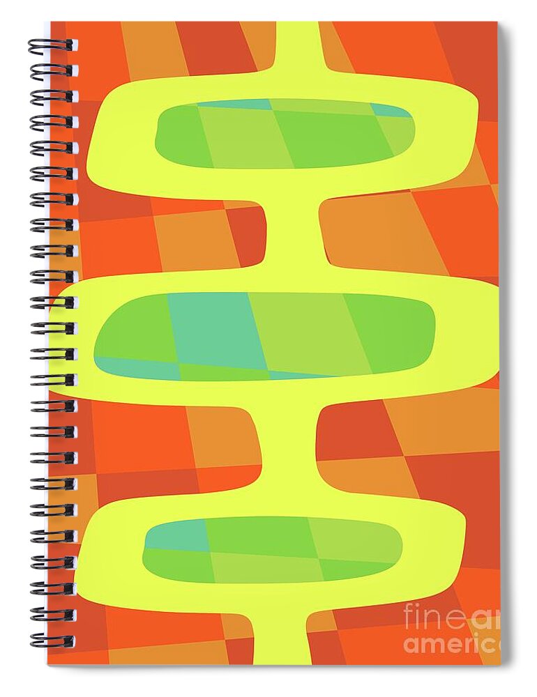  Spiral Notebook featuring the digital art Abstract Pods 2 by Donna Mibus