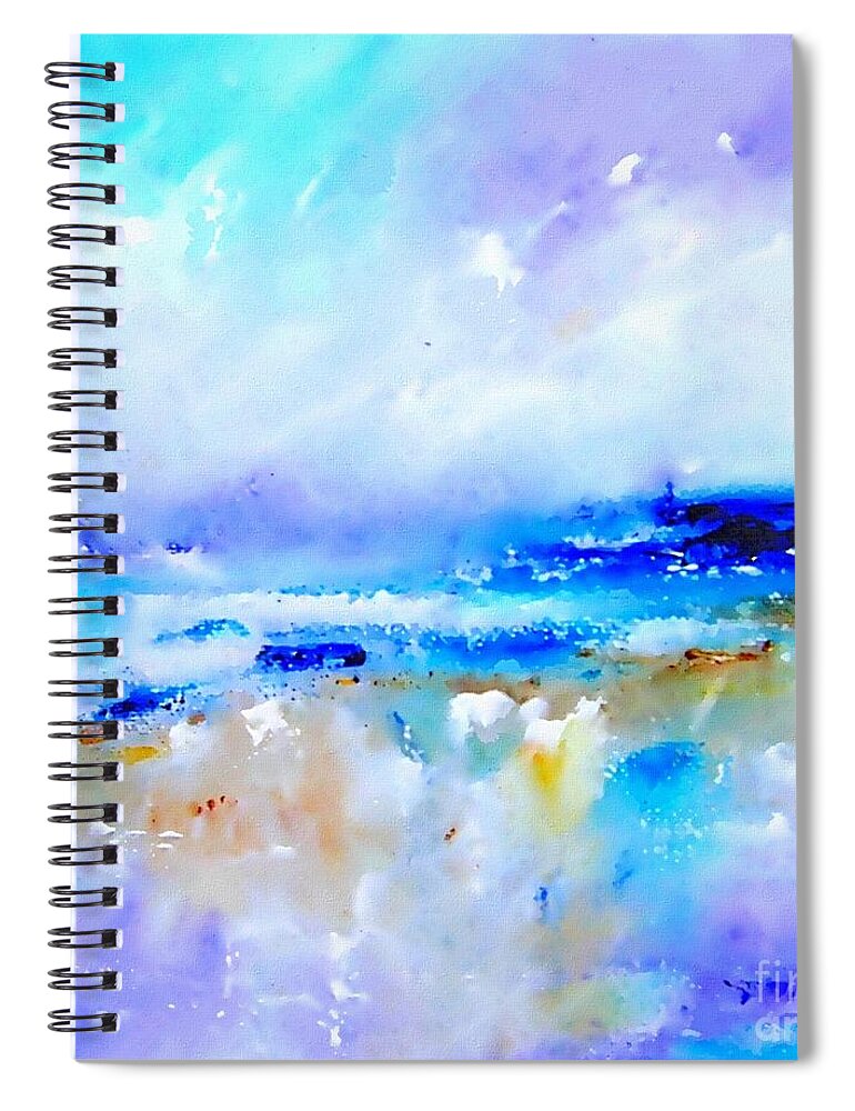 Abstract Spiral Notebook featuring the painting Abstarct landscapart available as a wall print on canvas - signed and numbered see www.pixi-art.com by Mary Cahalan Lee - aka PIXI