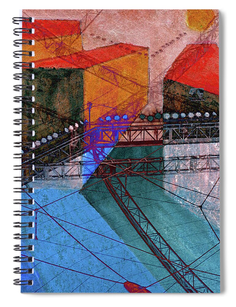Geometric Spiral Notebook featuring the mixed media Abstracted Suspension by R Kyllo