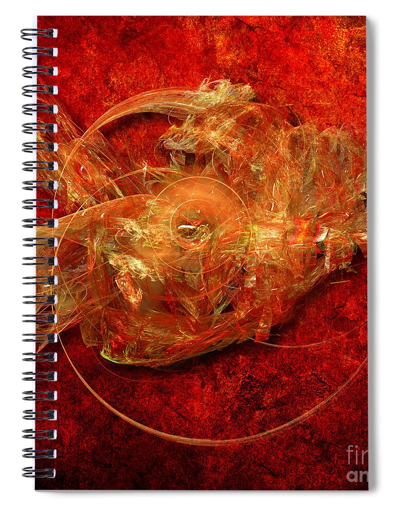 Red Spiral Notebook featuring the digital art Abstractfantasy No. 1 by Alexa Szlavics