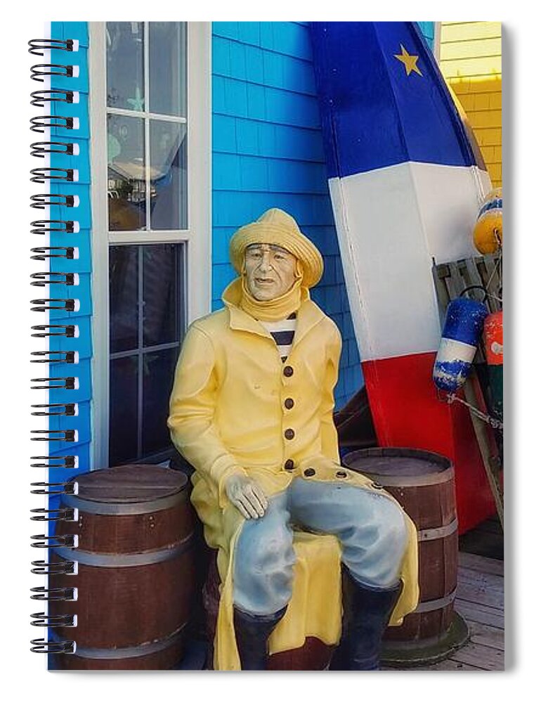 Acadia Spiral Notebook featuring the photograph Acadian Fisherman, Prince Edward Island, Canada by Mary Capriole