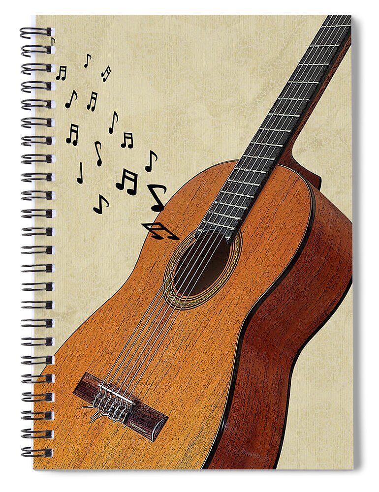 Acoustic Guitar Spiral Notebook featuring the photograph Acoustic Guitar Sounds by Gill Billington