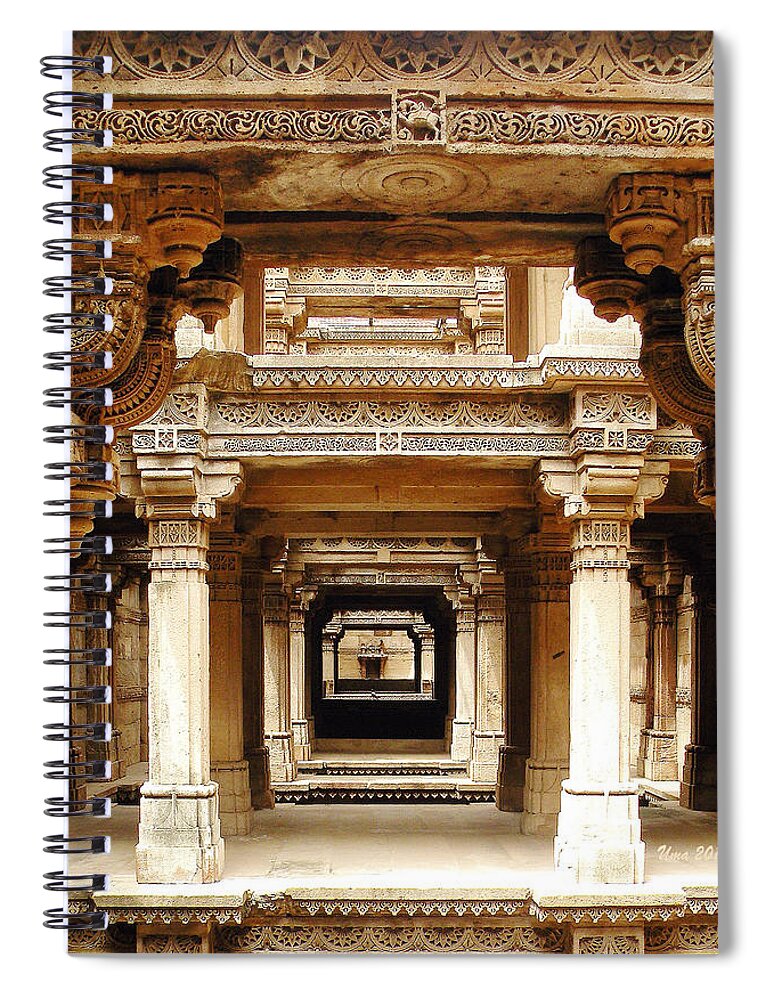 Adalaj Stepwell Spiral Notebook featuring the photograph Adalaj Stepwell by Uma Krishnamoorthy