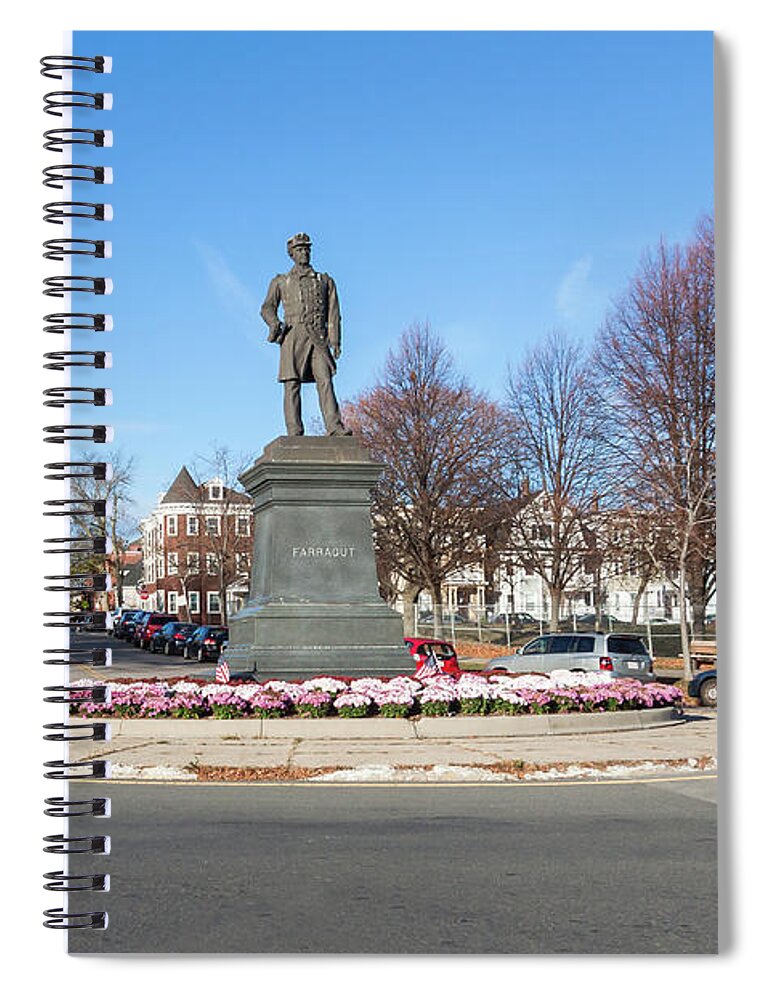 Admiral Farragut Statue Spiral Notebook featuring the photograph Admiral Farragut Statue by Brian MacLean