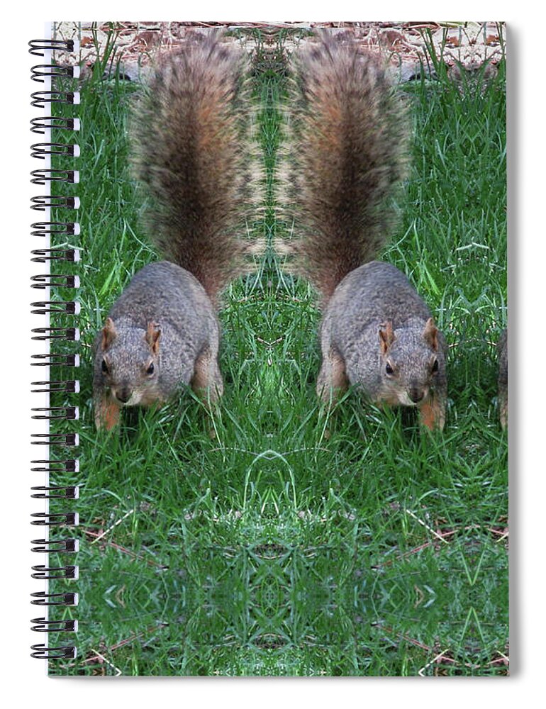 Squirrels Spiral Notebook featuring the digital art Advancing Army of Squirrels by Julia L Wright